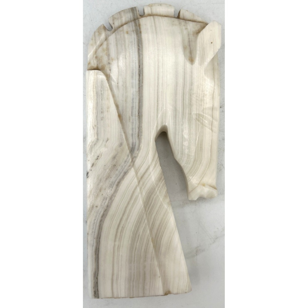 Hand Carved Onyx Horse Head Figure Missing Bottom MCM Aprox 8 Inches